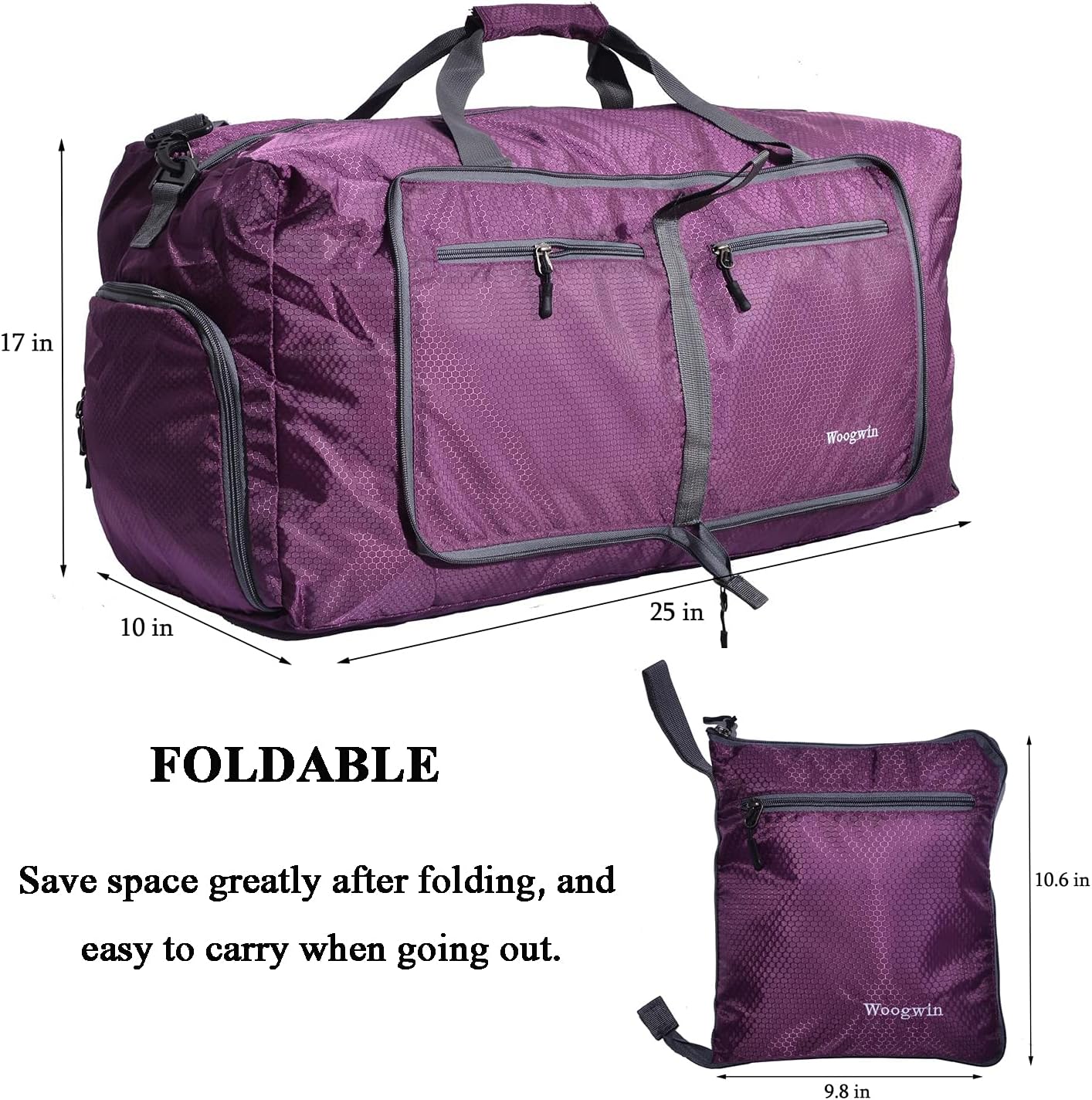 Travel Duffel Bag Large Foldable Waterproof Overnight Bag for Beach Swim Bags Pool Sports Gym - Image 3