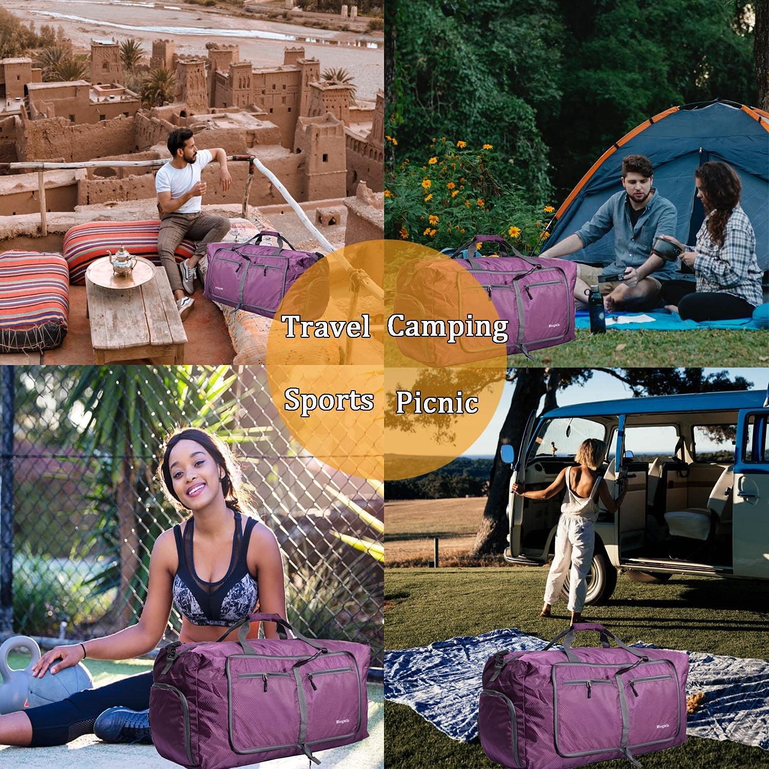 Travel Duffel Bag Large Foldable Waterproof Overnight Bag for Beach Swim Bags Pool Sports Gym - Image 8